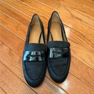 Calvin Klein Black Haircalf Penny Loafers Size 6